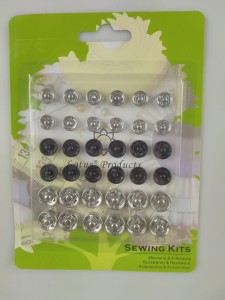 napy zatrzaski metalowe srebr + czarne