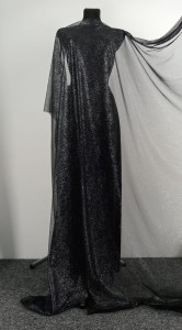 Tiul miękki brokatowy czarny + srebrny brokat